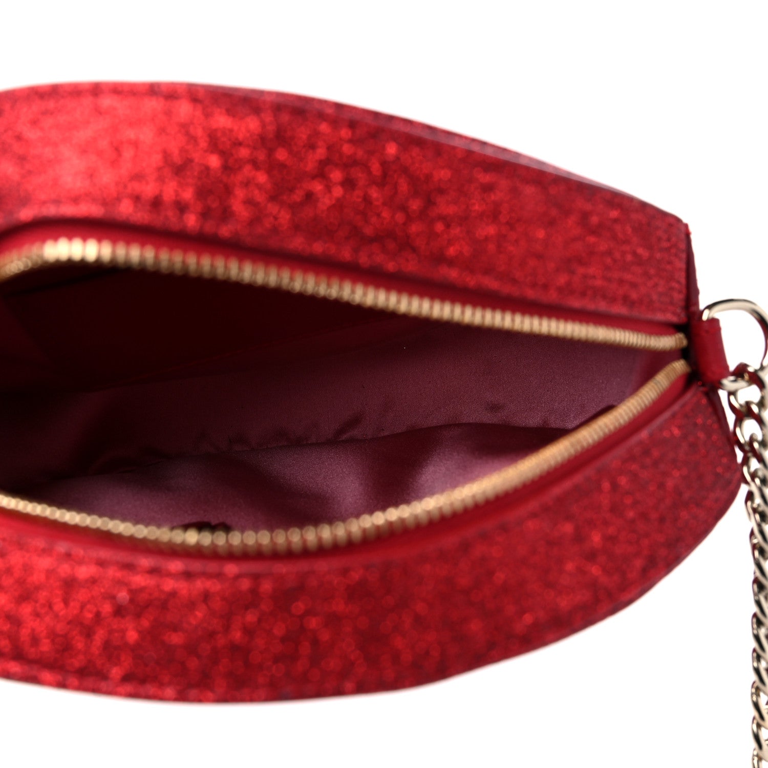 Jimmy Choo Glitter Round Crossbody Red 5 of 8