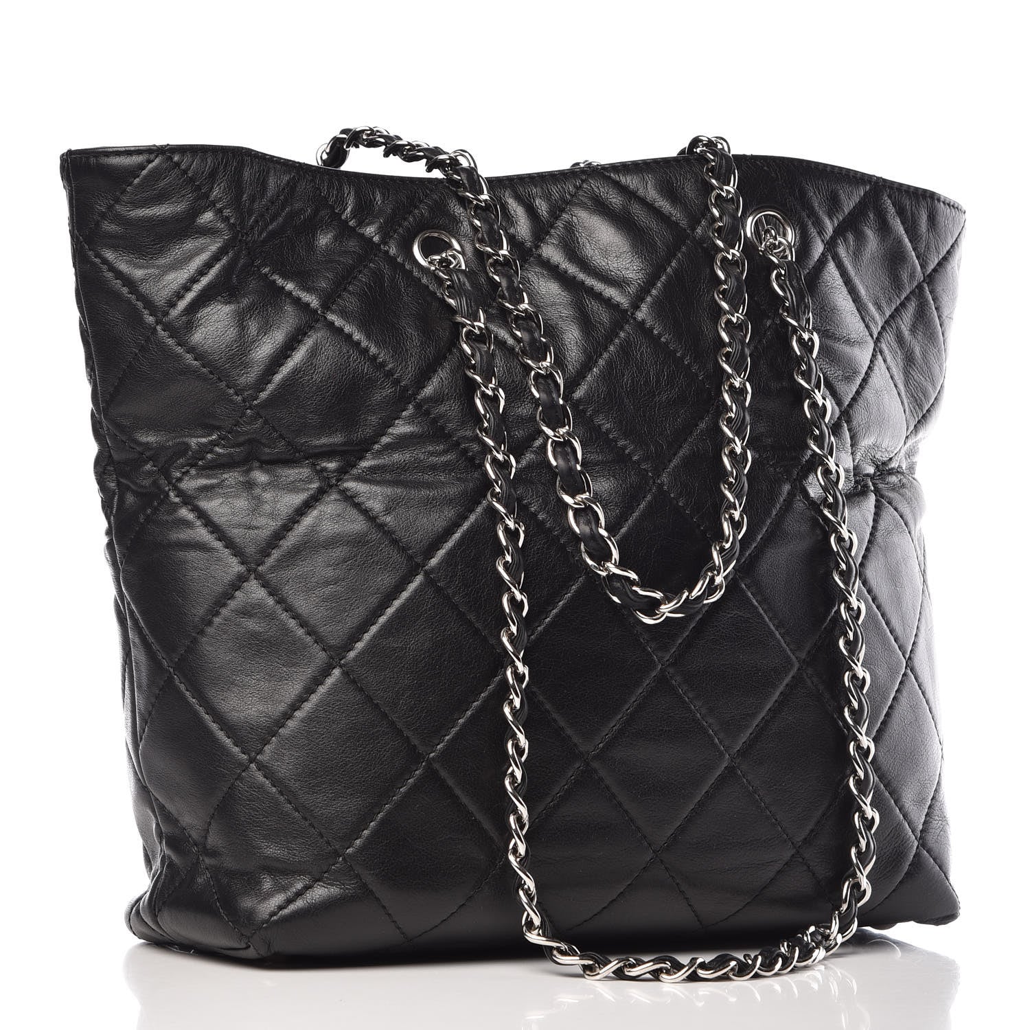 Chanel Calfskin Quilted In The Business North South Tote Black 3 of 9