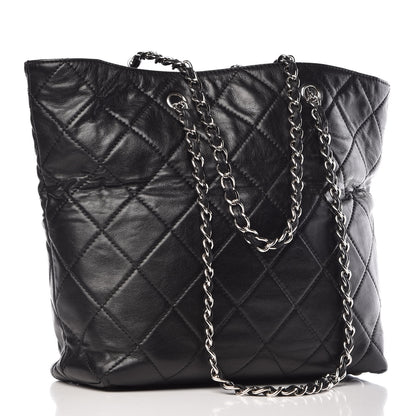 Chanel Calfskin Quilted In The Business North South Tote Black 3 of 9
