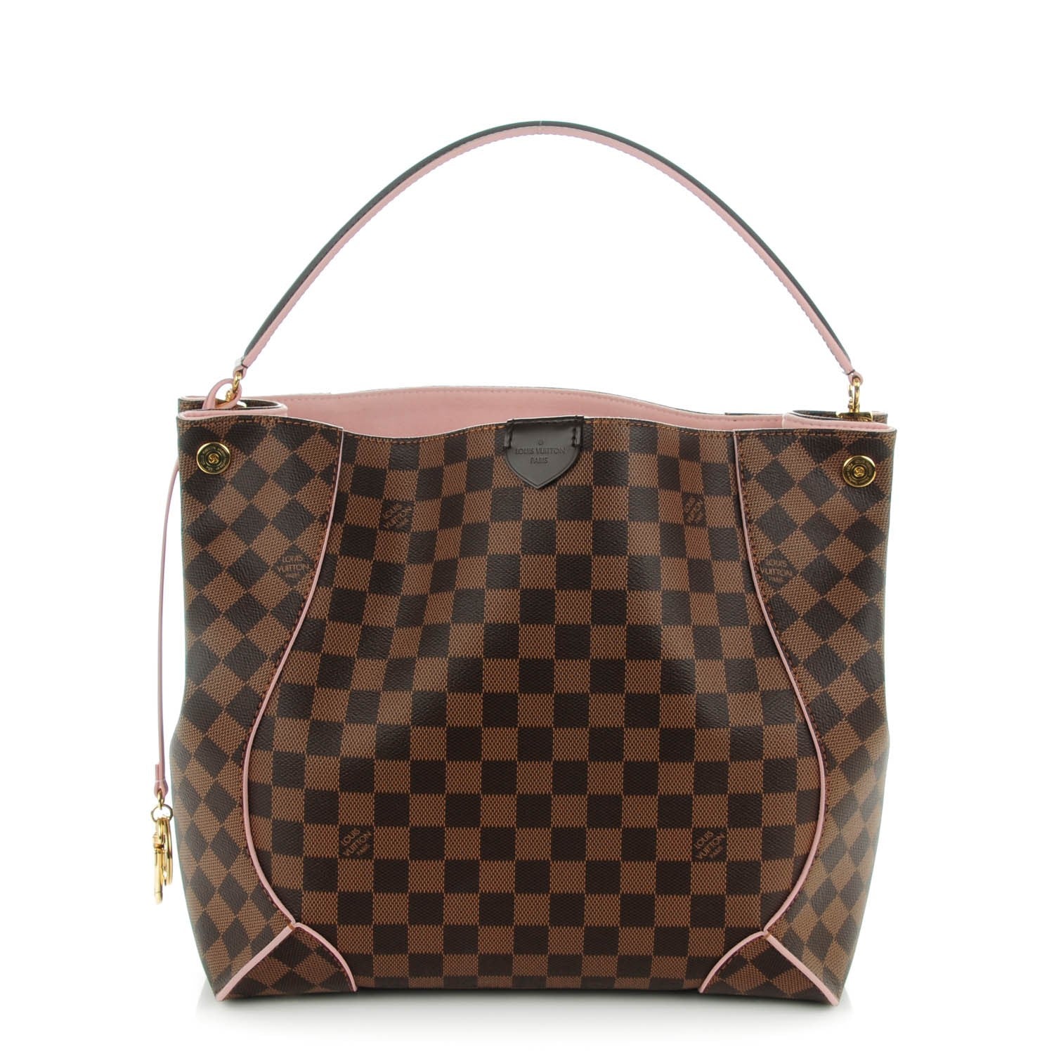 Louis Vuitton Damier Ebene Caissa Hobo Rose Ballerine 1 of 7