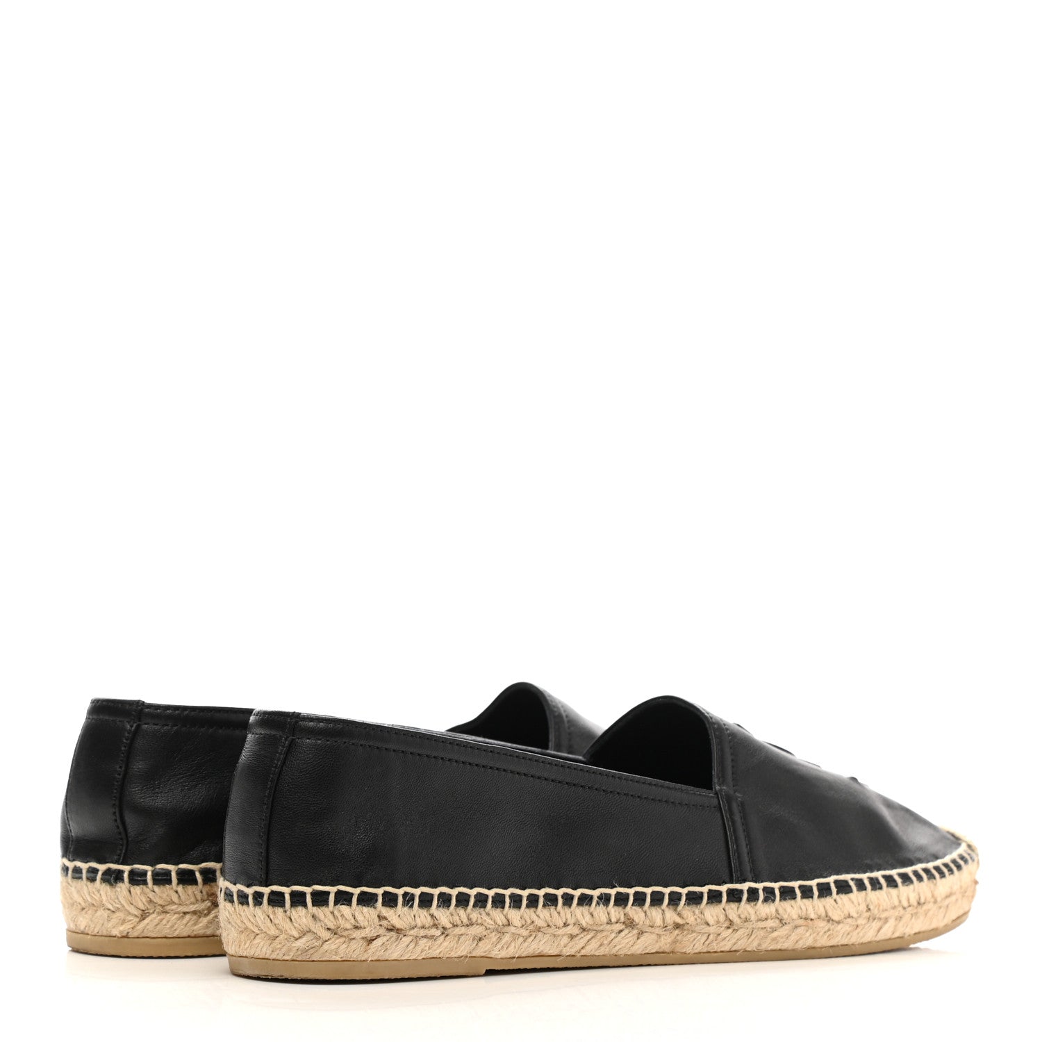 Saint Laurent Lambskin Monogram Espadrilles 38.5 Black 4 of 8