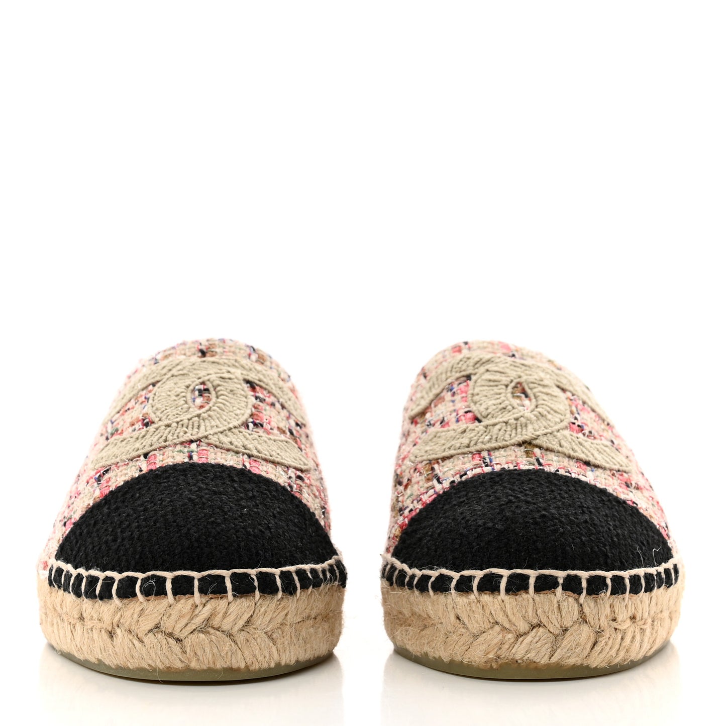 Tweed CC Espadrilles 37 Pink Black