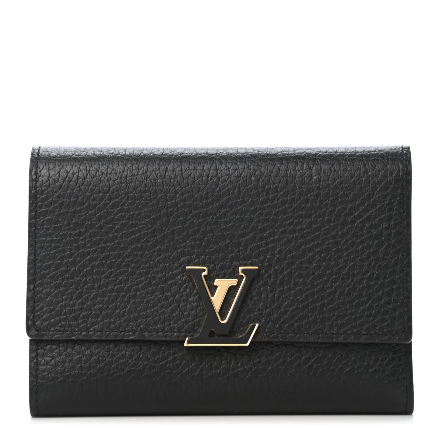 Taurillon Capucines Compact Wallet Black