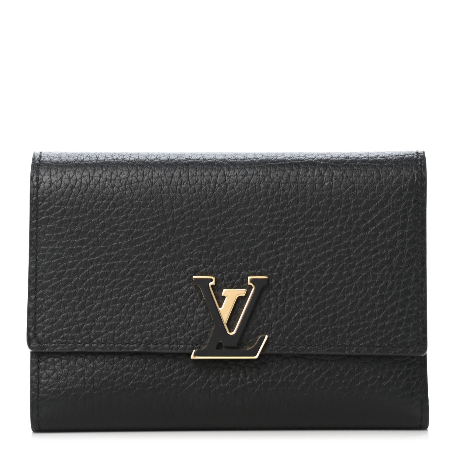Louis Vuitton Taurillon Capucines Compact Wallet Black 1 of 4