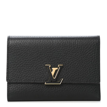 Louis Vuitton Taurillon Capucines Compact Wallet Black 1 of 4