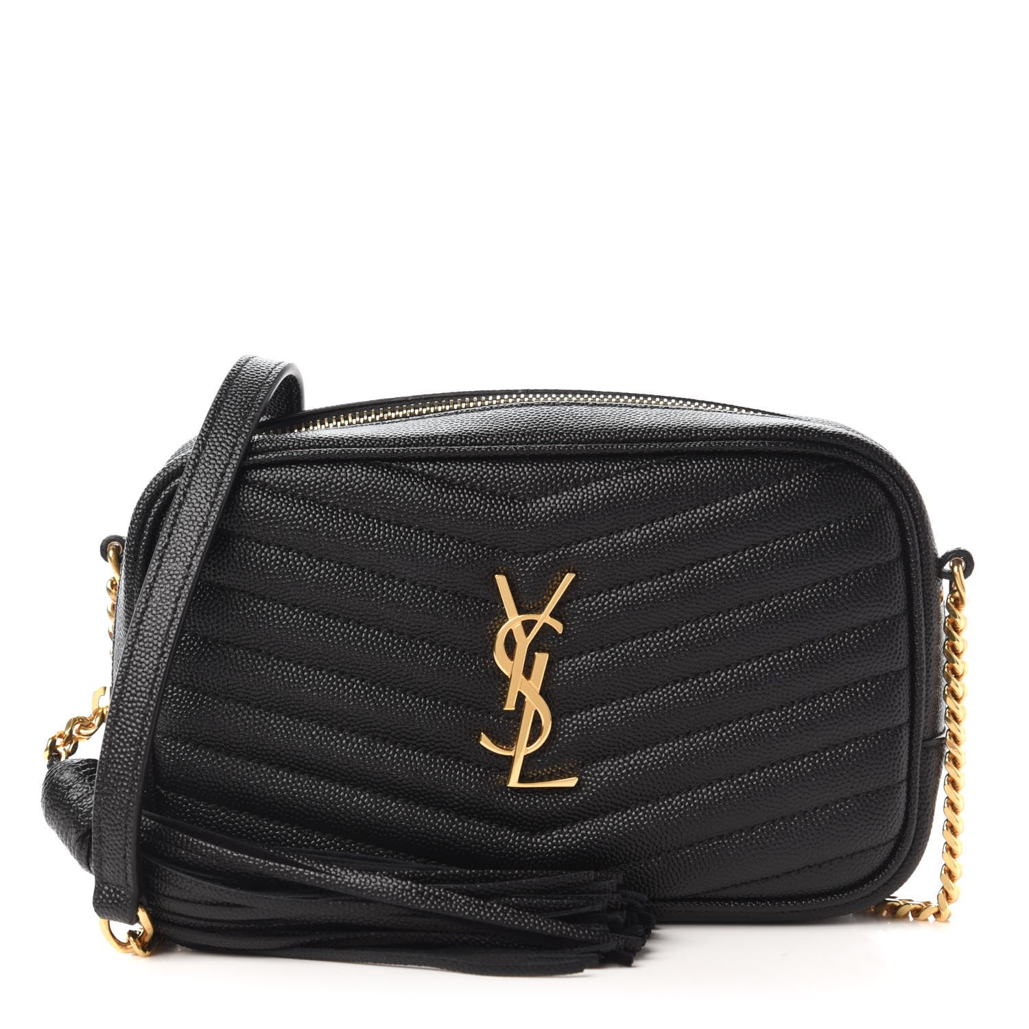 Saint Laurent Grain De Poudre Matelasse Monogram Mini Lou Camera Bag Black 1 of 10