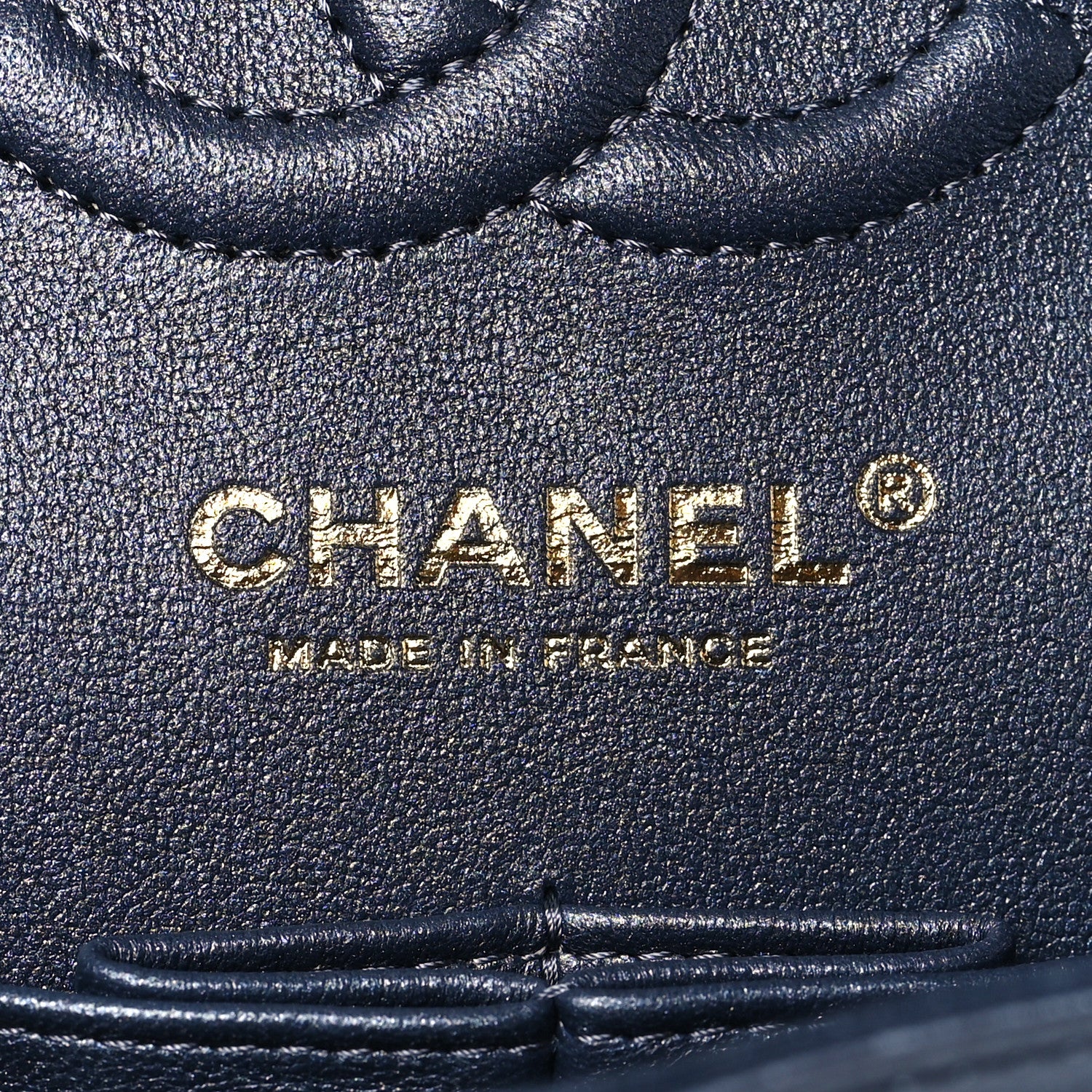 Chanel Metallic Lambskin Quilted Small Double Flap Dark Blue 6 of 9