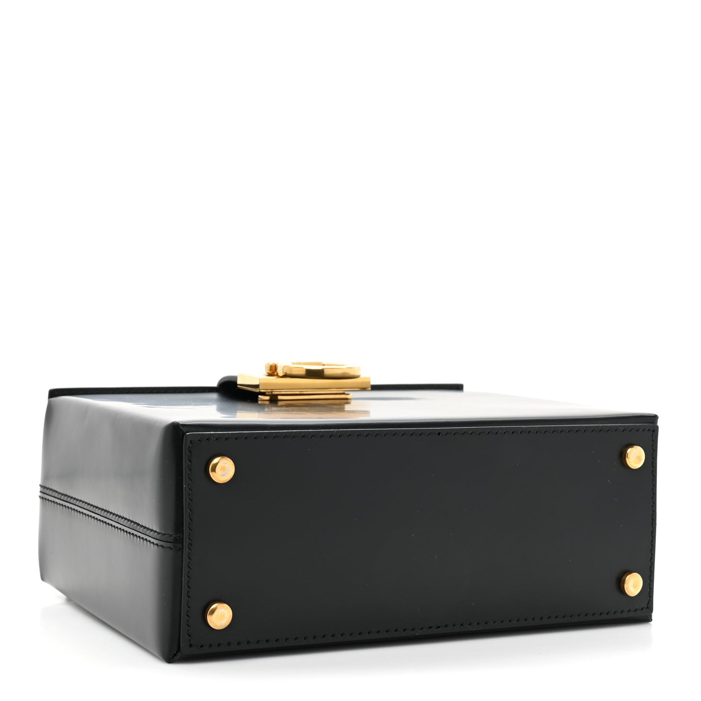 Calfskin Trifolio Box Bag Black