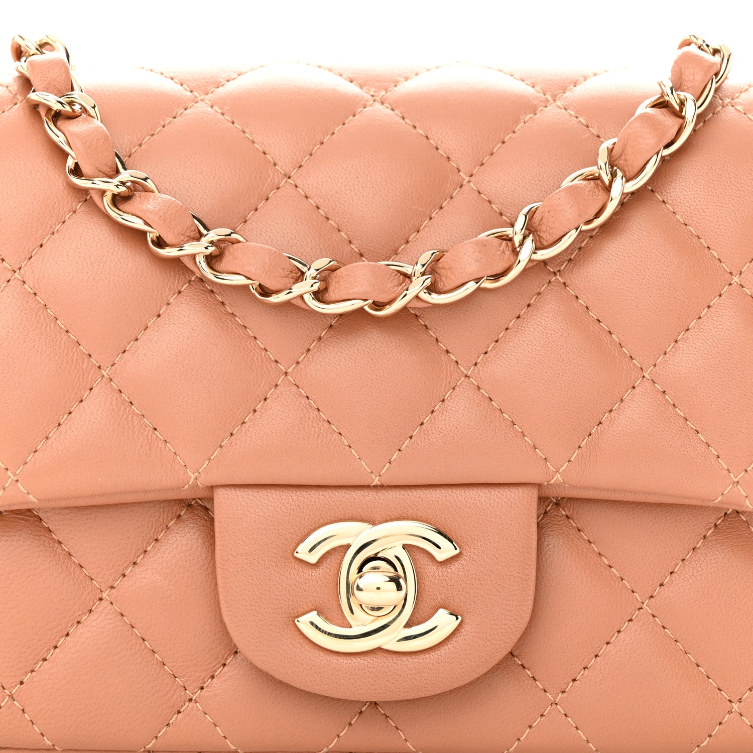 Chanel Lambskin Quilted Mini Square Flap Brown 8 of 10
