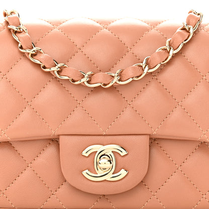 Chanel Lambskin Quilted Mini Square Flap Brown 8 of 10