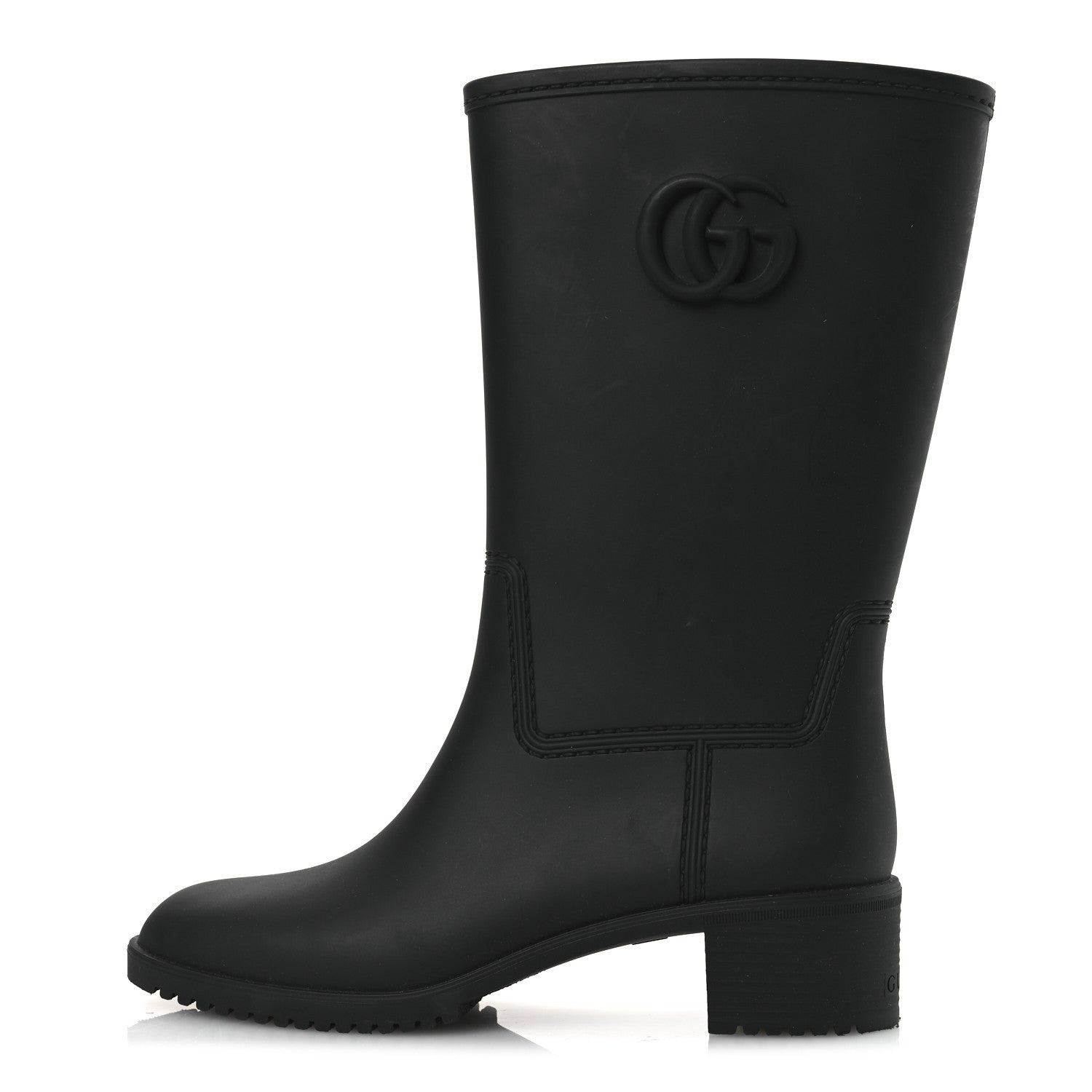 Gucci Rubber Double G Womens Rain Boots 40 Black 1 of 13