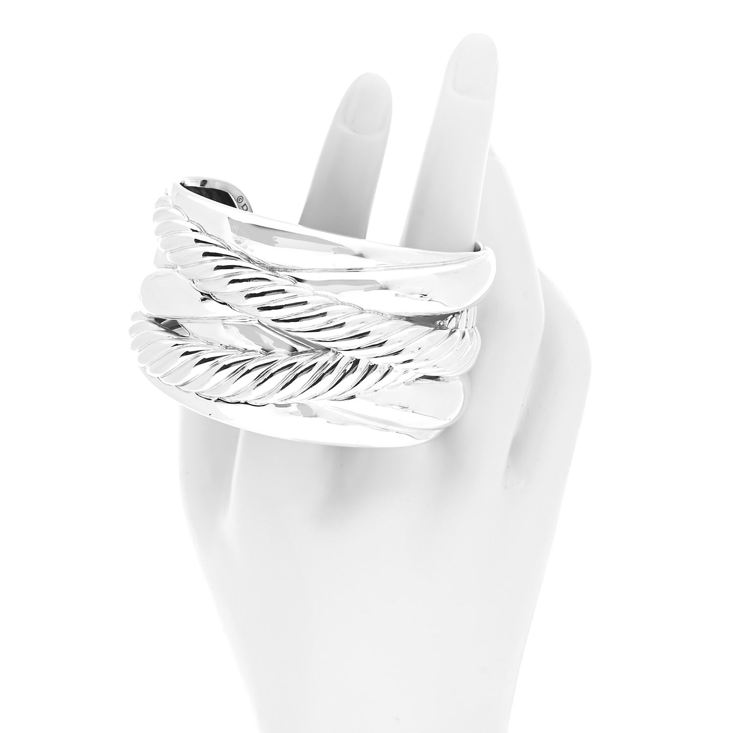David Yurman Sterling Silver Crossover Cuff Bracelet 2 of 4