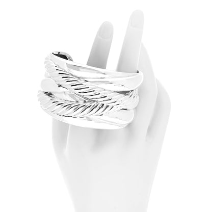 David Yurman Sterling Silver Crossover Cuff Bracelet 2 of 4