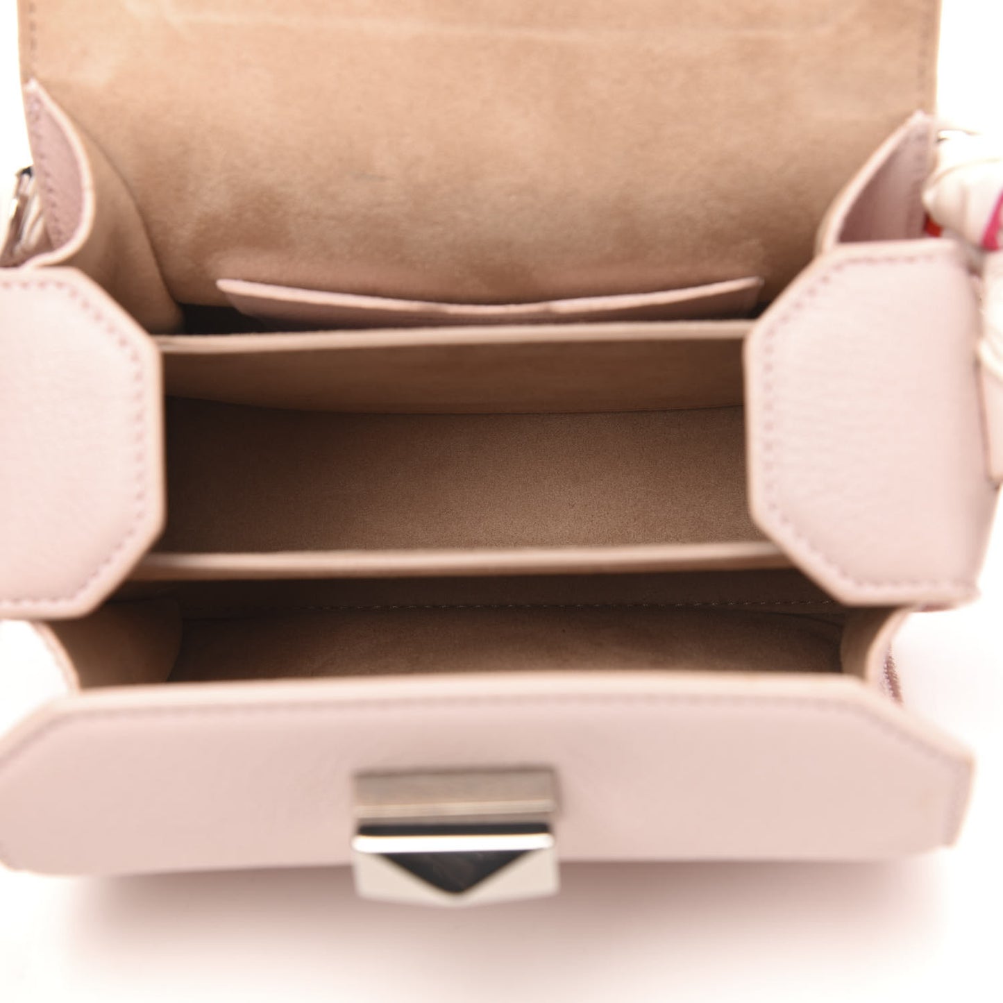 Calfskin Silk Scarf Box Shoulder Bag 16 Baby Pink Ivory