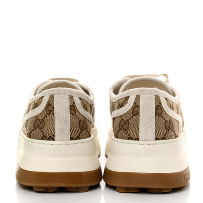 Gucci GG Monogram Womens 1977 Tennis Platform 52mm Sneakers 40 Beige Ebony Mystic White 8 of 10