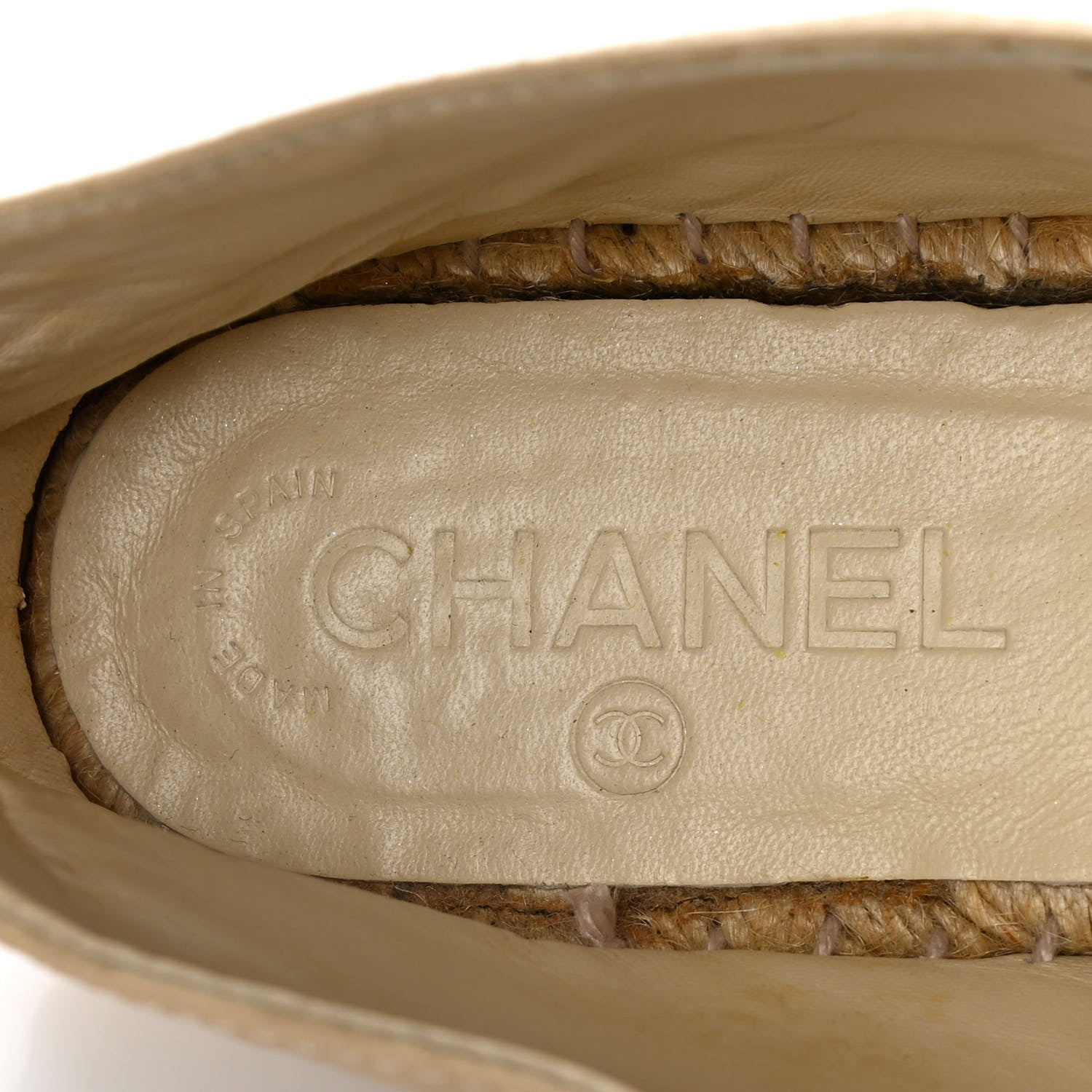 Chanel Lambskin Canvas Cap Toe Lace Up Espadrilles 37 Dark Beige Black 10 of 13