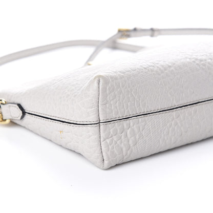 Burberry Signature Grain Calfskin Check Embossed Small Chichester Crossbody Clutch Bag Pale Grey 8 of 9