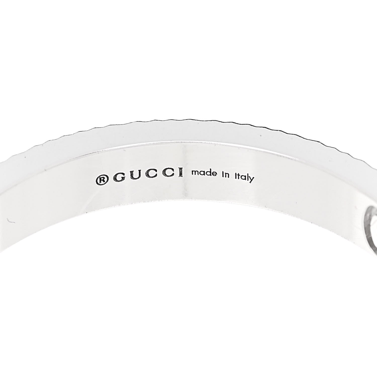 Gucci 18K White Gold Diamond Icon Heart Band Ring 60 9 5 of 7