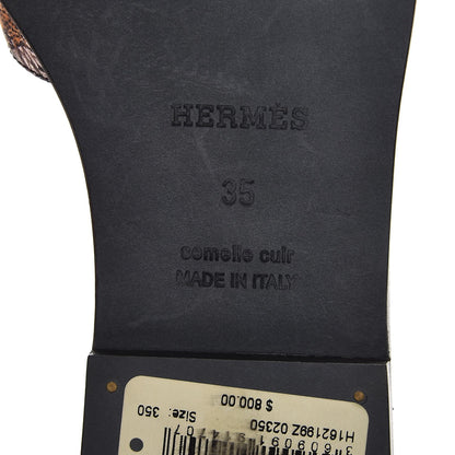 Hermes Silk Printed Equateur Tattoo Oran Sandals 35 Black 6 of 9