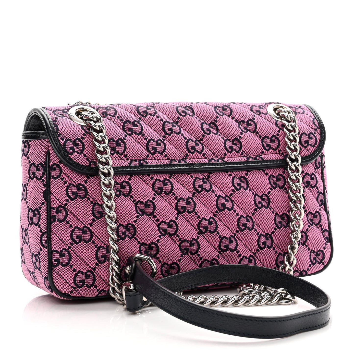 Monogram Multicolor Matelasse Diagonal Small GG Marmont Shoulder Bag Pink Blue