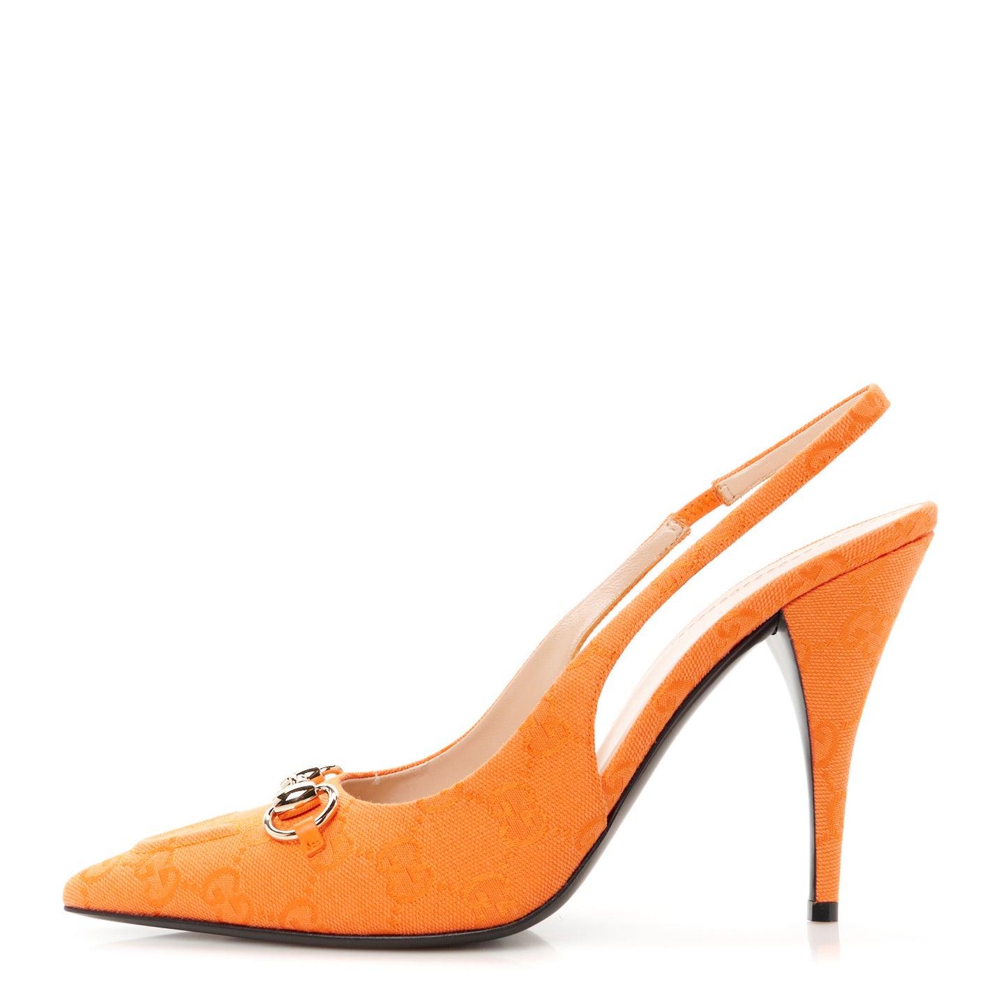 Monogram Horsebit 85mm Erin Slingback Pumps 40 Orange
