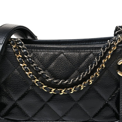 Chanel Patent Goatskin Quilted Small Gabrielle Hobo Black 8 of 12