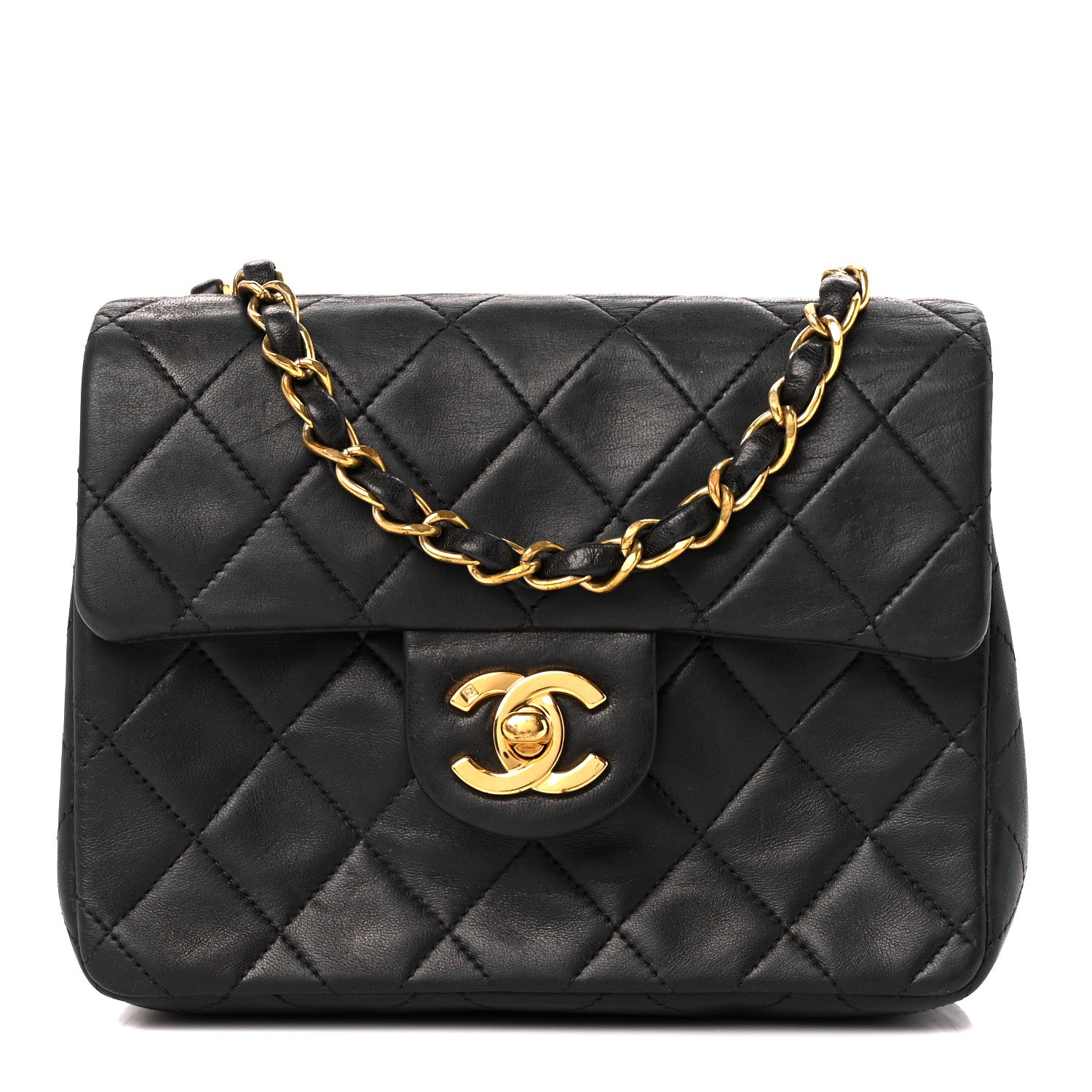 Chanel Lambskin Quilted Mini Square Flap Bag Black 1 of 16