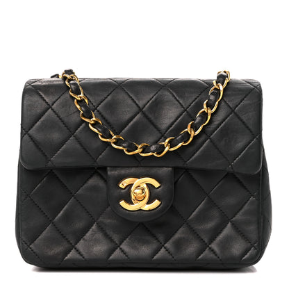 Chanel Lambskin Quilted Mini Square Flap Bag Black 1 of 16