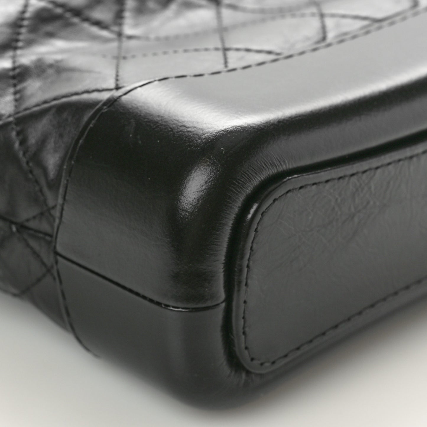 Aged Calfskin Quilted Small Gabrielle Hobo Black