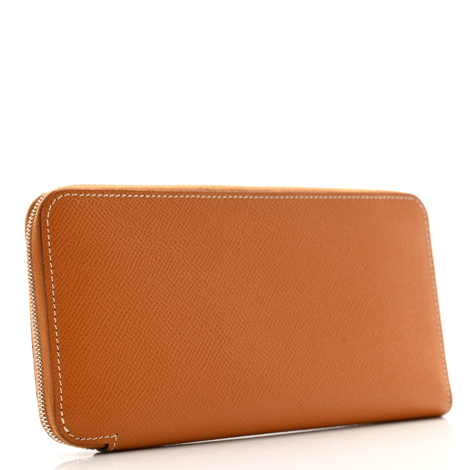 Hermes Epsom Silk'In Wallet Toffee Mykonos Bleu Ciel 3 of 11