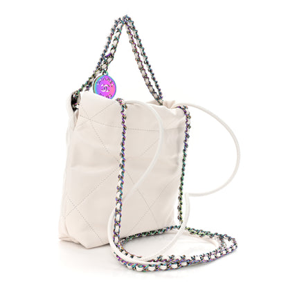 Chanel Shiny Calfskin Quilted Rainbow Mini Chanel 22 White 3 of 11