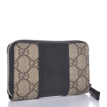 Gucci GG Supreme Monogram Zip Around Card Case Black 3 of 8
