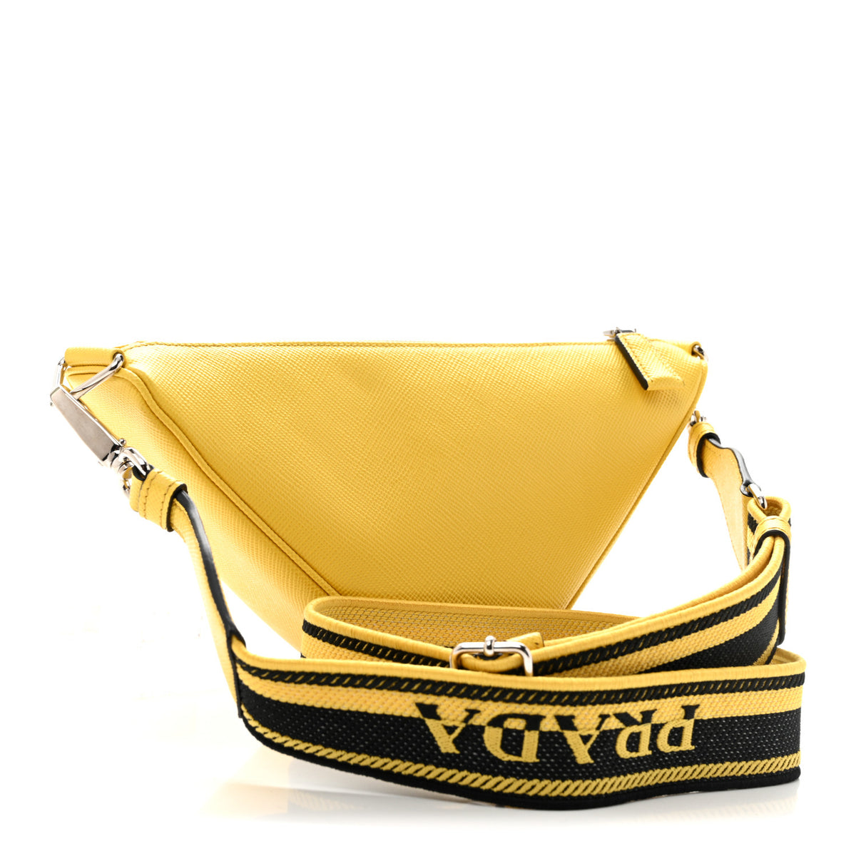 Prada Saffiano Cuir Logo Embossed Triangle Shoulder Bag Sole 5 of 19