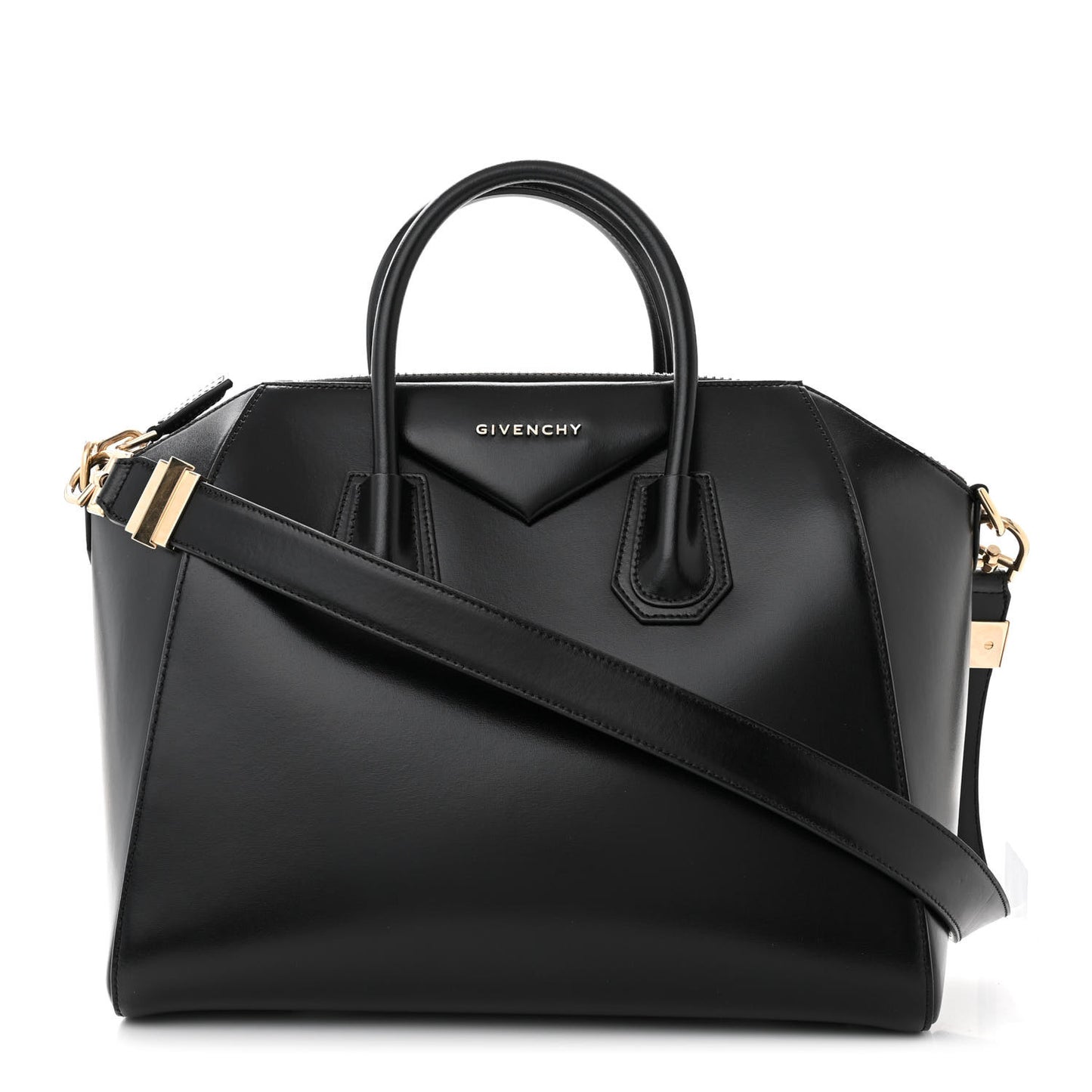 Shiny Lord Calfskin Medium Antigona Black