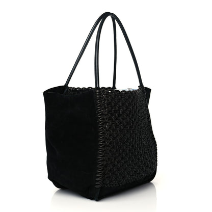 Proenza Schouler Calfskin Suede Large Macrame Tote Black 3 of 10