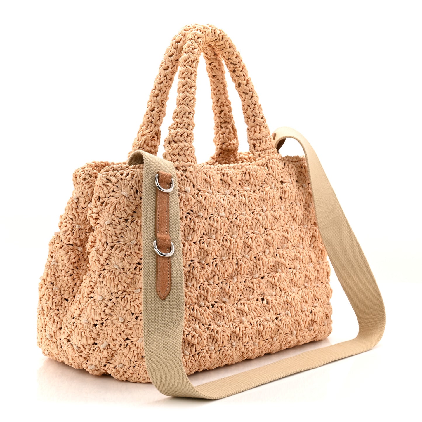 Raffia Crochet Tote Naturale