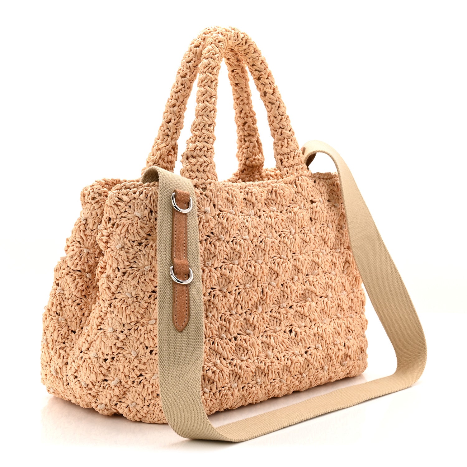 Prada Raffia Crochet Tote Naturale 3 of 10