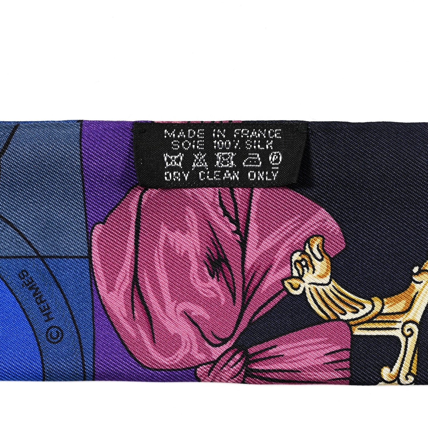 Hermes Silk Cavalleria D'Etriers Twilly Violet Bleu Rose 3 of 4