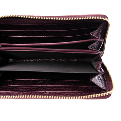 Gucci Metallic Cellarius Calfskin Soho Zip Around Wallet Classic Burgundy 5 of 11