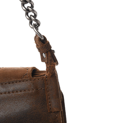 Chanel Nubuck Stitched Highlander Messenger Brown 11 of 17