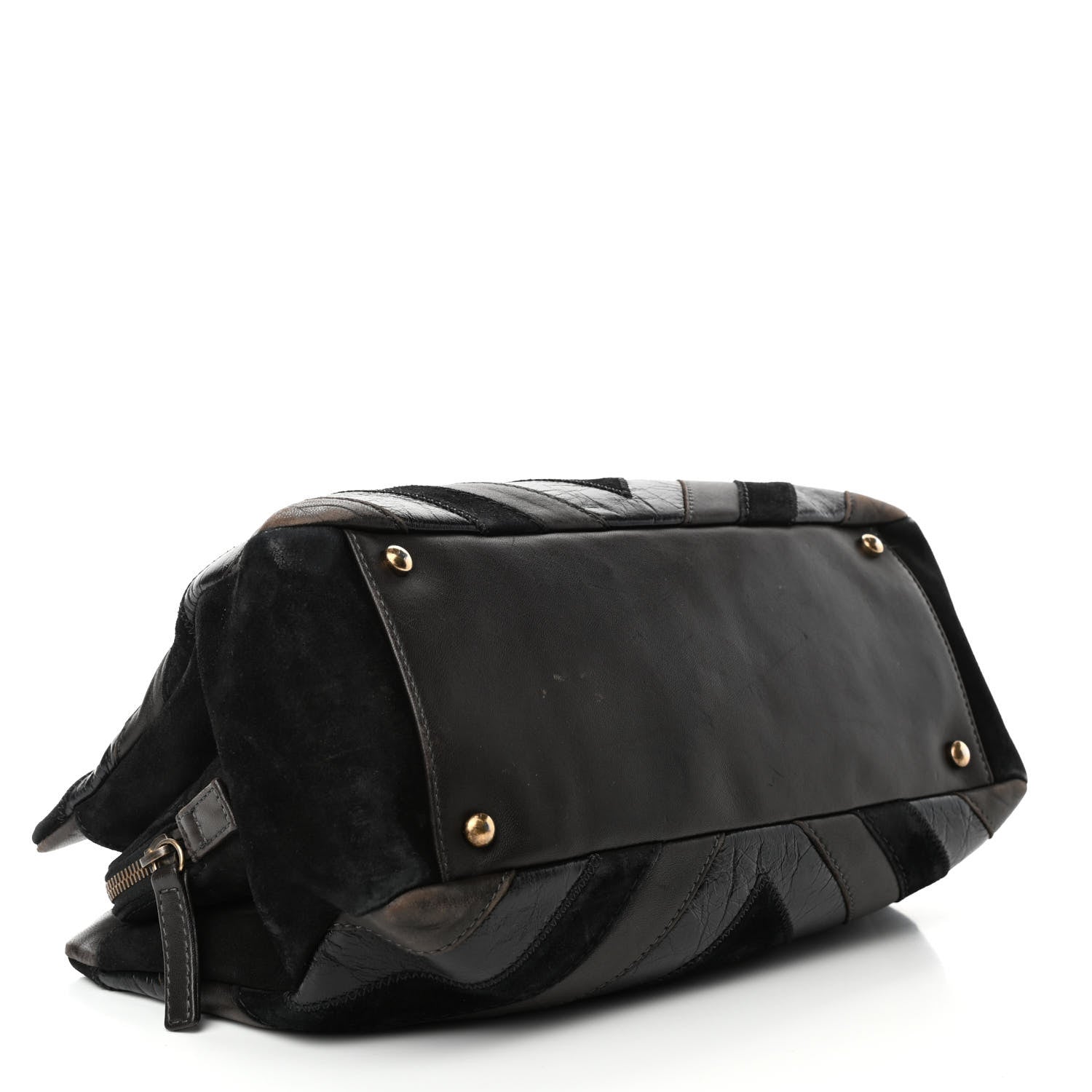 Chanel Suede Lambskin Glazed Calfskin Lady Vintage Tote Black 3 of 5