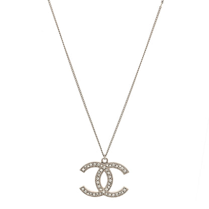 Chanel Crystal Large CC Necklace Silver 1 of 4