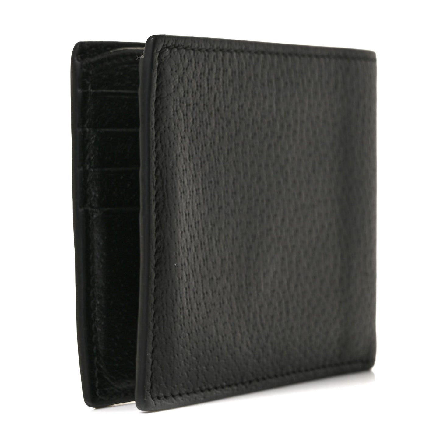 Calfskin Boar Effect GG Marmont Bi-Fold Wallet Black