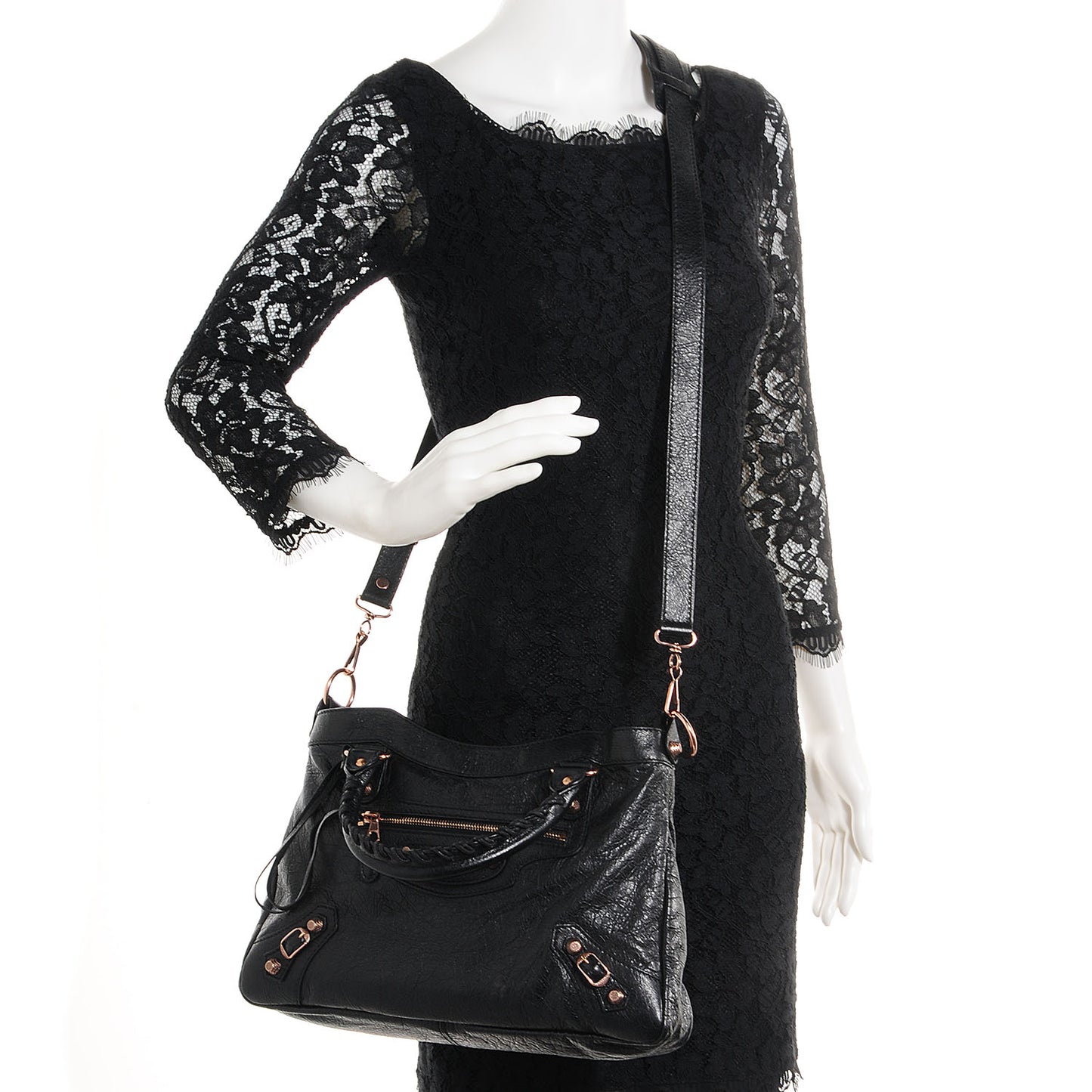 Agneau Giant 12 Rose Gold Hardware Town Black
