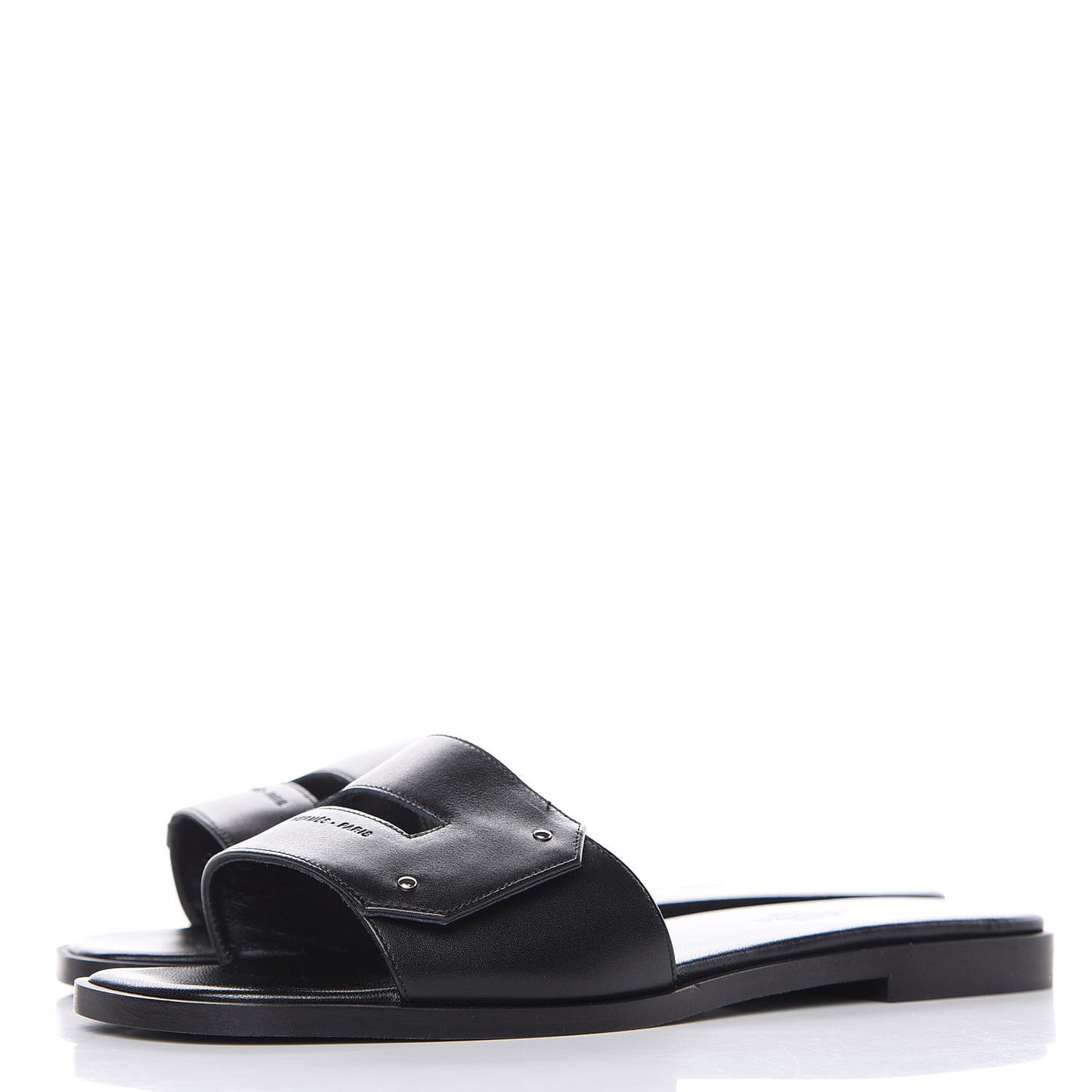 Calfskin View Sandals 36 Black