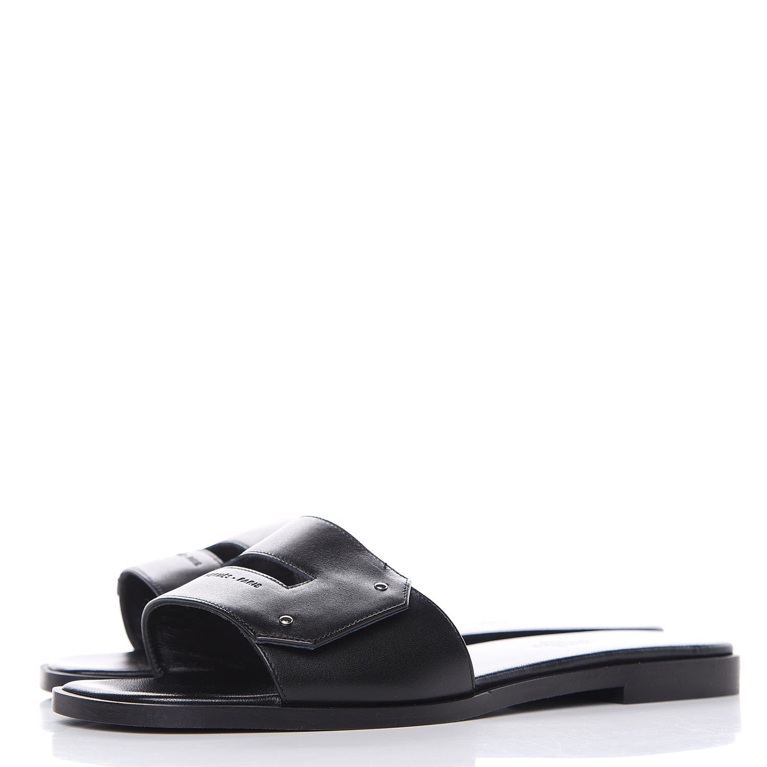 Hermes Calfskin View Sandals 36 Black 3 of 9
