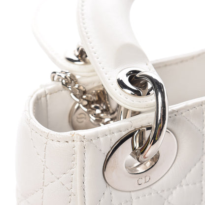 Christian Dior Lambskin Cannage Mini Lady Dior White 12 of 17