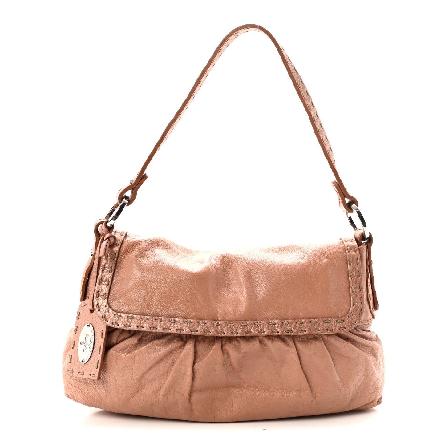 Calfskin Selleria Small Chef Shoulder Bag Bois De Rose