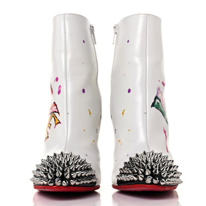Christian Louboutin Calfskin Patent Love Is A Boot 100 Booties 36.5 White 2 of 9