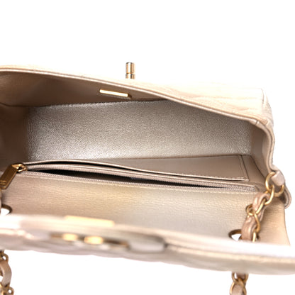Chanel Metallic Goatskin Quilted Mini Rectangular Flap Gold 5 of 10